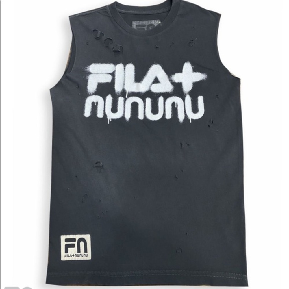 NWT - NUNUNU x FILA Deconstructed Sleeveless Shirt - 2-3 & 4-5